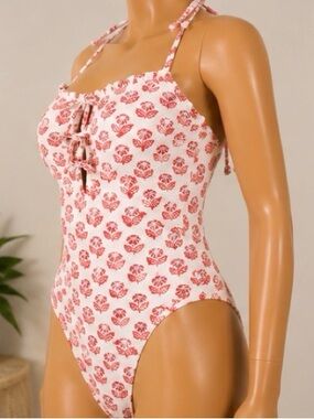 Women’s Floral Tie-Front One-Piece Bodysuit